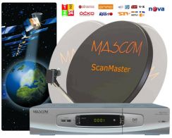 Satelitní komplet Mascom MC1101S/80SM2 natáčení motorem (silver)