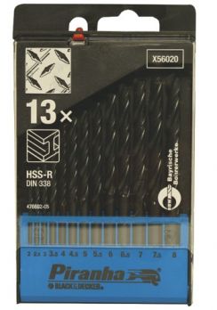 Sada vrtáků Black&Decker X56020, 13-dílná, HSS do kovu 2-8 x 0,5