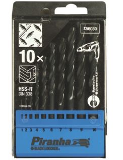 Sada vrtáků Black&Decker X56030, 10-dílná, HSS do kovu 1-10 x 1,0