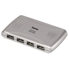 Hub USB Hama 11467, 1:4, stříbrný