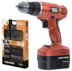 Set vrtačka Aku Black&Decker EPC14CAB + Sada nářadí Black&Decker A7064