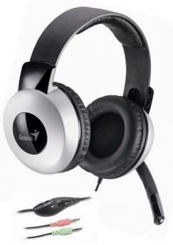 Headset Genius HS-05A (stereo sluchátka + mikrofon), svinovací kabel