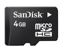 Paměťová karta Micro SDHC Sandisk 4GB + adaptér SD