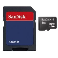 Paměťová karta Micro SDHC Sandisk 8GB + adaptér SD