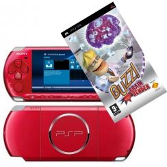 Konzole Sony PSP3000 červená + hra Buzz!Brain (PS719176541)