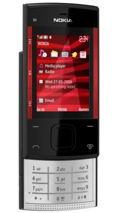 Mobilní telefon Nokia X3 Black Red (2GB, 1hra)