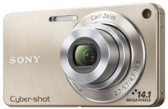 Fotoaparát Sony DSC-W350, zlatá