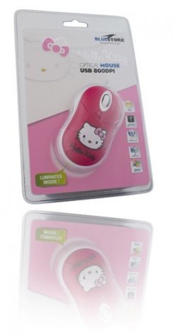 Myš Hello Kitty, optická, 800dpi, USB, růžová