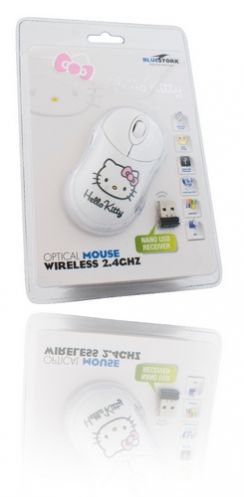Myš Hello Kitty, bezdrátová optická, 800dpi, USB, bílá