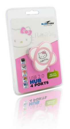 Hub USB Hello Kitty, design květina, růžový