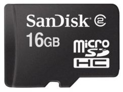 Paměťová karta Micro SDHC Sandisk 16GB + adaptér SD