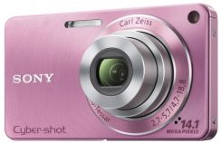 Fotoaparát Sony DSCW350P.CEE8, růžová+akumulátor