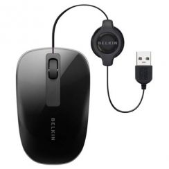 Myš Belkin Optická Comfort s navíjecím kabelem - černá