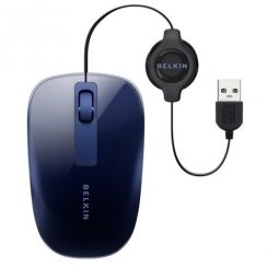 Myš Belkin Optická Comfort s navíjecím kabelem - modrá