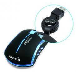 Myš Dicota Pocket optická USB s rolovacím kabelem