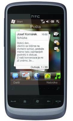 Mobilní telefon HTC Touch 2 (Mega) stříbrný, CZ lokalizace