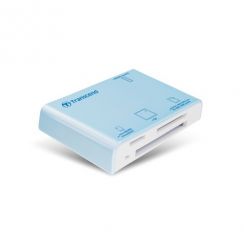 Čtečka karet TRANSCEND, světle modrá - SD,SDHC,microSD, microSDHC