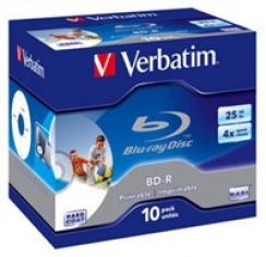 Disk BD-R SL Verbatim 25GB 4x Printable 10ks/pack