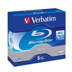 Disk BD-R VERBATIM (5-pack)Blu-Ray/Jewel/4x/25GB