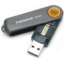 Flash USB 2GB TRANSCEND JetFlash220, Fingerprint (čtečka prstů), USB2.0, oranžový