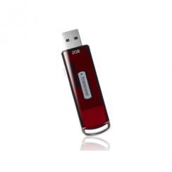 Flash USB 2GB TRANSCEND JetFlashV15, USB2.0, červený, Trend Micro AntiVirus software