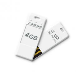 Flash USB 4GB TRANSCEND JetFlashT3, USB2.0, bílý, balení 5ks