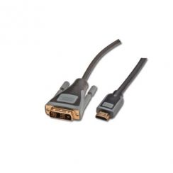 Kabel Digitus HDMI/A to DVI-D prop.Single link, pozl.kont., AWG30, 2m