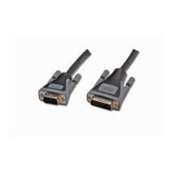 Kabel Digitus připojovací DVI-I/HDSUB15, 2xferit, černo/šedý 2m