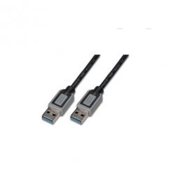 Kabel Digitus USB 3.0 A/samec na A-samec 1,8m, černošedý