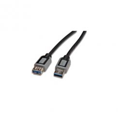 Kabel Digitus USB 3.0 prodlužovací A/samec na A-samice 1,8m, černošedý