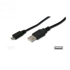 Kabel Digitus USB USB A samec na USB micro B samec, 2x stíněný, 2m