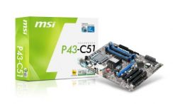 MB MSI P43-C51 (4DDR3,6SATA,OC Switch,GbLAN,HeatSink)