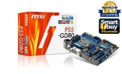 MB MSI P55-GD80 (4xDDR3,2GbLan,e-SATA,1394,OC Genie)