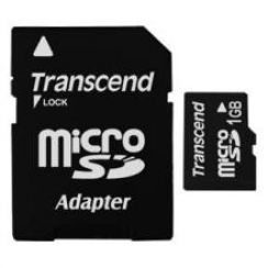 Paměťová karta TRANSCEND 1GB microSD memory card + adapter SD
