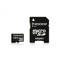 Paměťová karta TRANSCEND 4GB microSDHC Card Class 2 (SD 2.0)  memory card