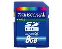 Paměťová karta TRANSCEND 8GB SDHC (SD 2.0 SPD Class 6) memory card