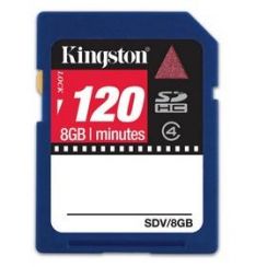 Paměťová karta SD Kingston 8GB (120 min) Class 4 HC