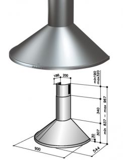 Odsavač par Best K3135 S9N nerez komínový