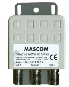 Přepínač Mascom DiSEqC DSS 211 pro 2 LNB