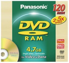 Disk DVD-RAM Panasonic LM-AF120ME, 120min, 4.7GB
