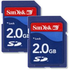 Paměťová karta SD Sandisk 2GB, DoublePack (2ks)
