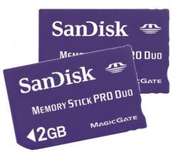 Paměťová karta MS PRO DUO Sandisk 2GB, DoublePack (2x2GB)