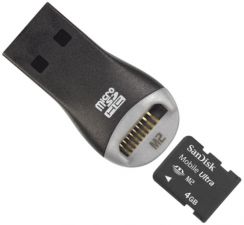 Paměťová karta MS Micro Sandisk M2 Ultra 4GB + čtečka karet
