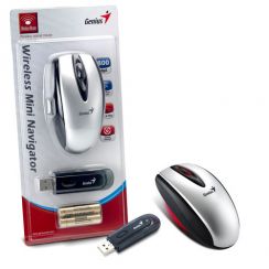 Myš Genius Wireless Mini Navigator, USB, stříbrná
