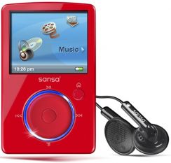 Přehrávač MP3/MP4 Sandisk Sansa Fuze FM 4GB, červená