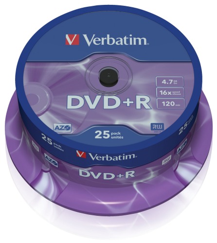 Disk DVD+R Verbatim 4,7GB 16x 25-cake