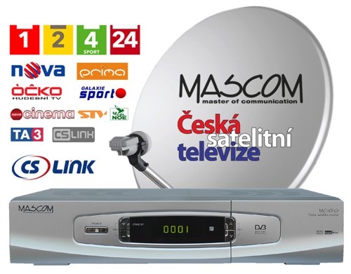 Satelitní komplet Mascom MC1101S/80 příjem jedné družice (silver)