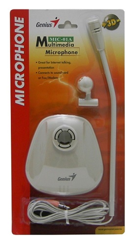 Mikrofon Genius MIC-01A, stojánkový, bílý