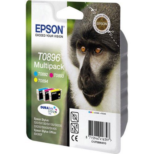 Cartridge EPSON (C13T08964010), Multipack, S20/SX100/105/SX200/205/SX400/405/BX300F (C,M,Y)