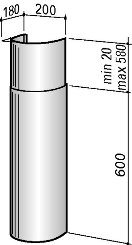 Komín k odsavači Best N, k odsavači K196 nerez